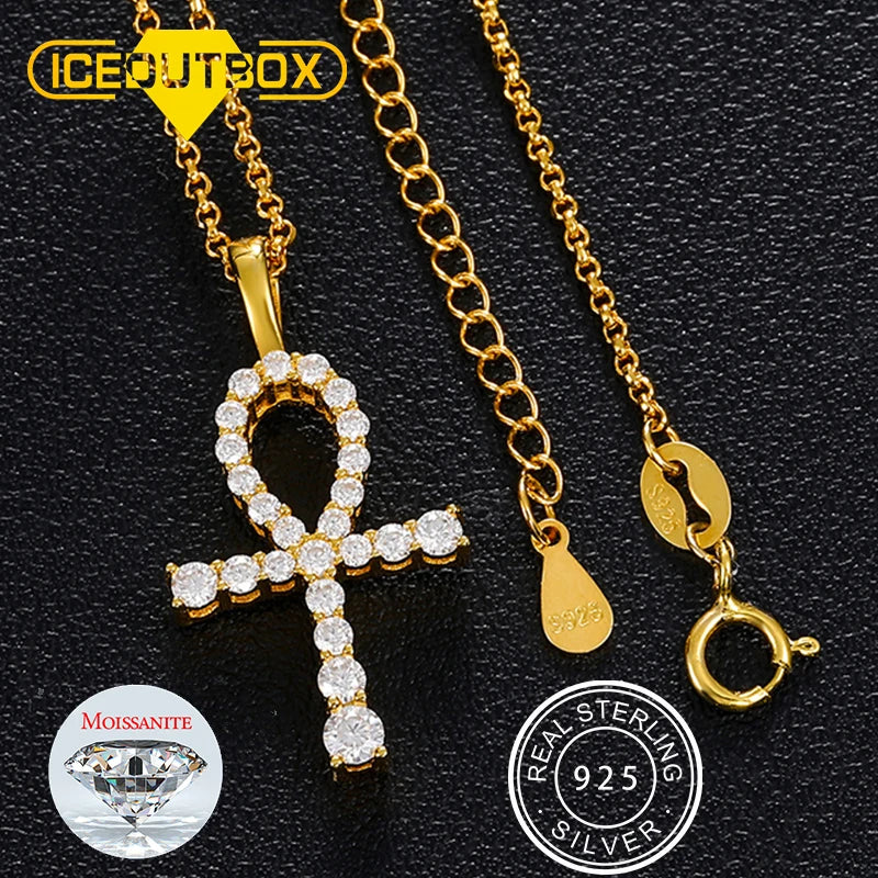 Moissanite Cross Pendant Necklace
