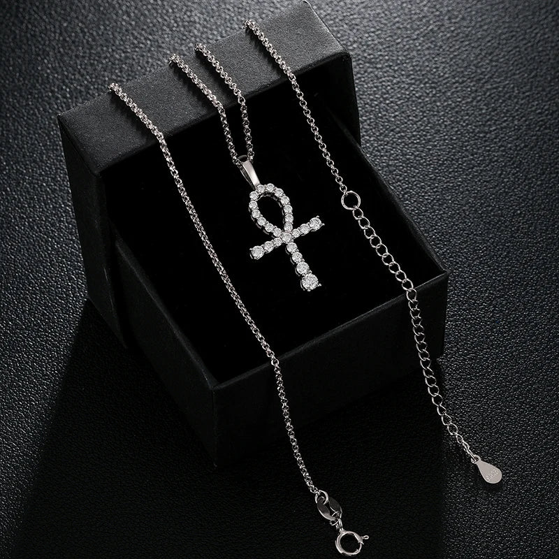 Moissanite Cross Pendant Necklace