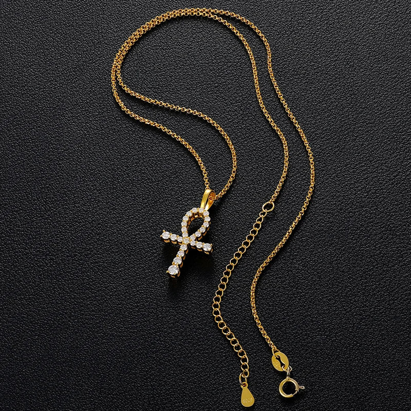 Moissanite Cross Pendant Necklace