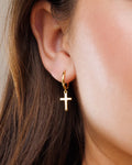 Jesus Cross Hoop Earrings