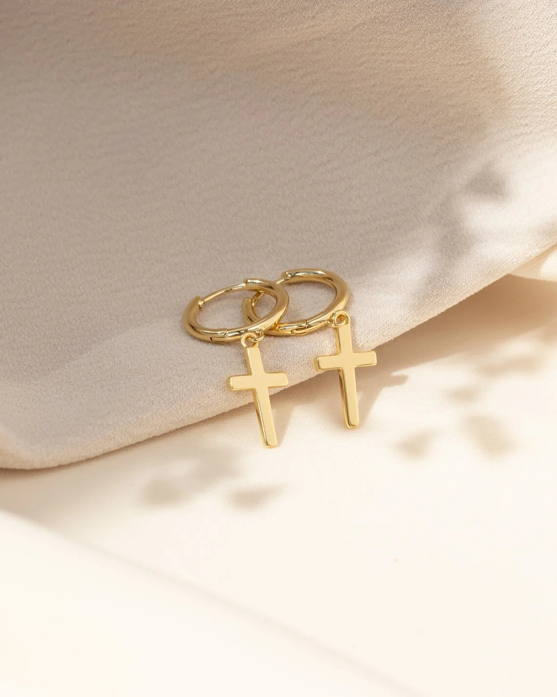 Jesus Cross Hoop Earrings