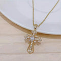 Vintage Zircon Cross Necklace