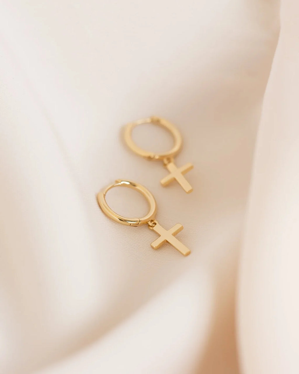 Jesus Cross Hoop Earrings