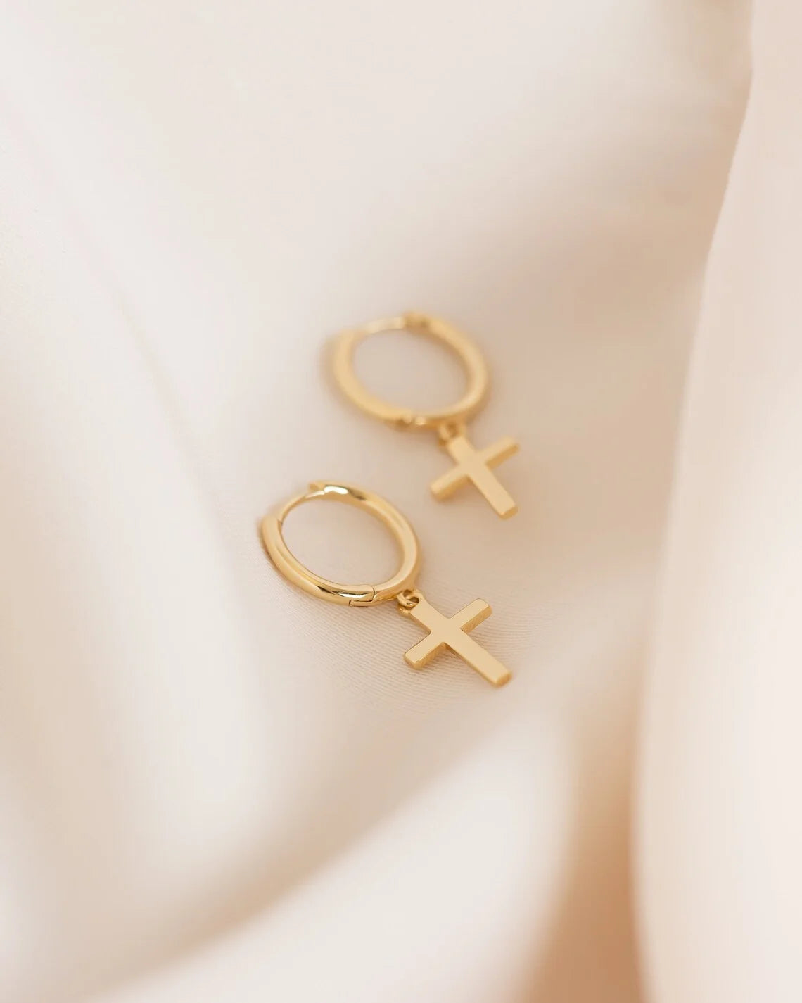 Jesus Cross Hoop Earrings