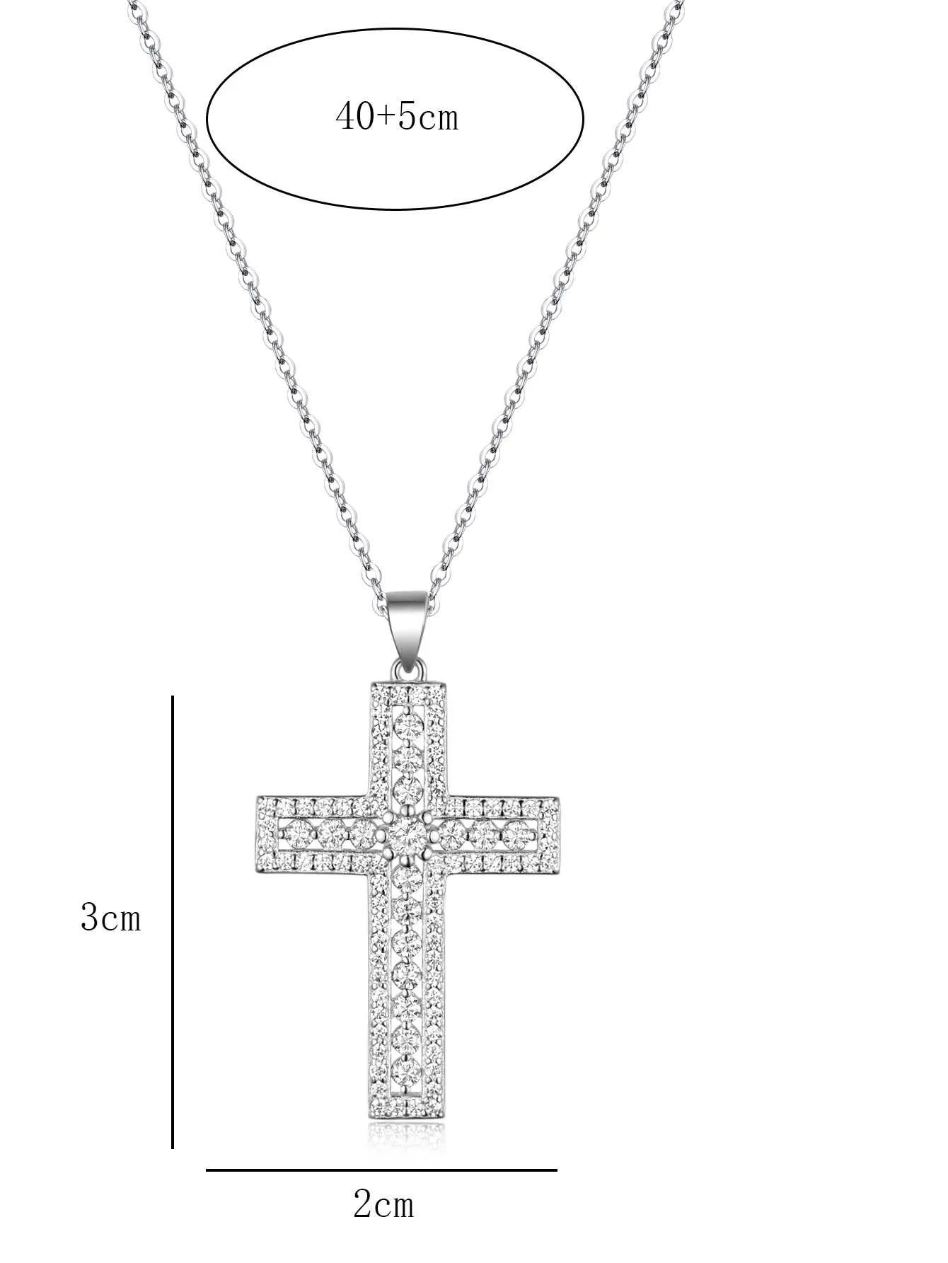 Sterling Silver Moissanite Cross Necklace