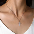 Sterling Silver Moissanite Cross Necklace